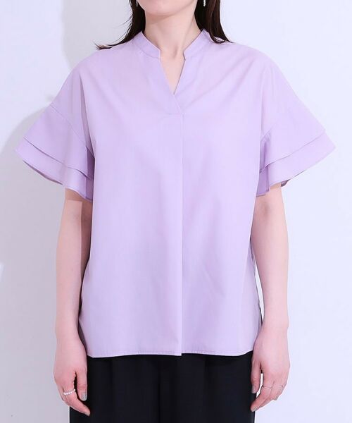 SHOO・LA・RUE / シューラルー シャツ・ブラウス | 【洗える/S-LL】袖フリルスキッパーシャツ | 詳細13