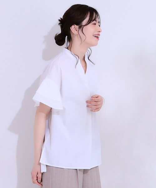SHOO・LA・RUE / シューラルー シャツ・ブラウス | 【洗える/S-LL】袖フリルスキッパーシャツ | 詳細2