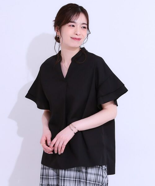 SHOO・LA・RUE / シューラルー シャツ・ブラウス | 【洗える/S-LL】袖フリルスキッパーシャツ | 詳細5