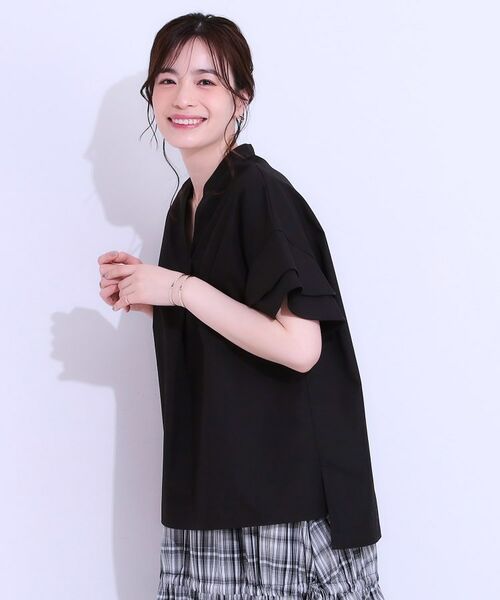 SHOO・LA・RUE / シューラルー シャツ・ブラウス | 【洗える/S-LL】袖フリルスキッパーシャツ | 詳細6