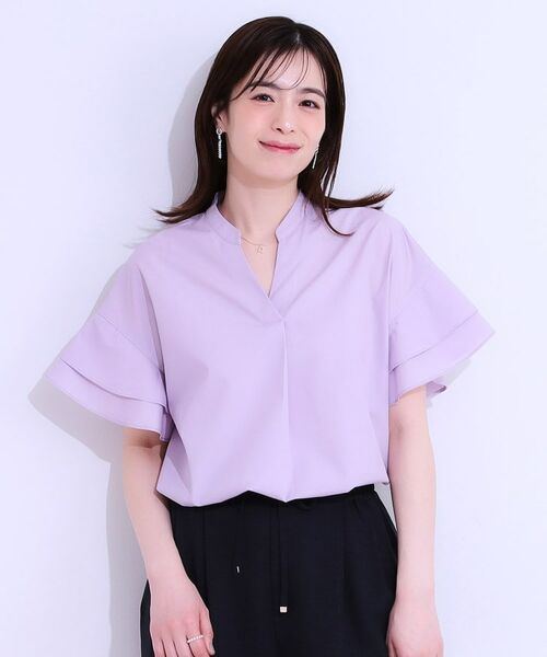 SHOO・LA・RUE / シューラルー シャツ・ブラウス | 【洗える/S-LL】袖フリルスキッパーシャツ | 詳細9