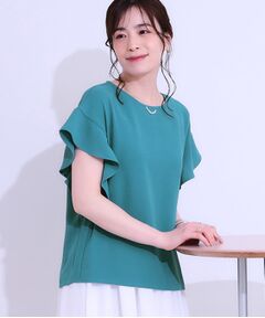 SHOO・LA・RUE / シューラルー シャツ・ブラウス | 【イージーケア/洗える/S-LL】大人フェミニン お袖フリルブラウス