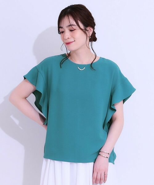 SHOO・LA・RUE / シューラルー シャツ・ブラウス | 【イージーケア/洗える/S-LL】大人フェミニン お袖フリルブラウス | 詳細1