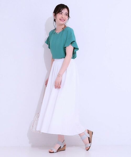 SHOO・LA・RUE / シューラルー シャツ・ブラウス | 【イージーケア/洗える/S-LL】大人フェミニン お袖フリルブラウス | 詳細3