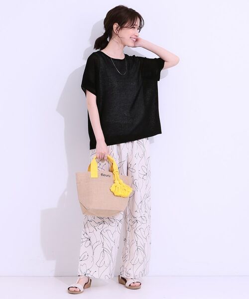 SHOO・LA・RUE / シューラルー その他トップス | 【S-LL/2点セット】涼やかに楽に決まる タンクトップ+編み柄ニット | 詳細3