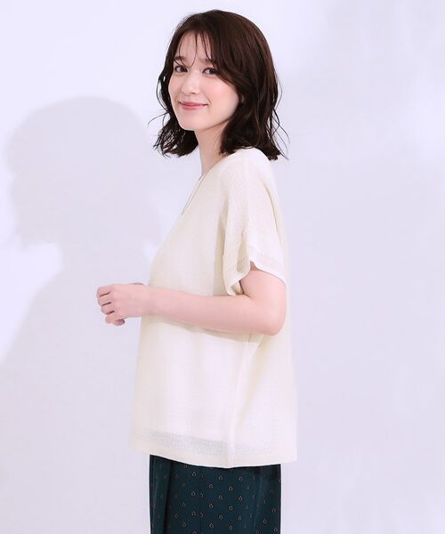 SHOO・LA・RUE / シューラルー その他トップス | 【S-LL/2点セット】涼やかに楽に決まる タンクトップ+編み柄ニット | 詳細6