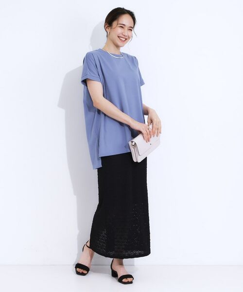 SHOO・LA・RUE / シューラルー カットソー | 【洗える/S-LL/ひんやり/UV】汗をかいても気になりにくい スリットトップス | 詳細3