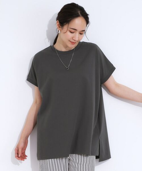 SHOO・LA・RUE / シューラルー カットソー | 【洗える/S-LL/ひんやり/UV】汗をかいても気になりにくい スリットトップス | 詳細9