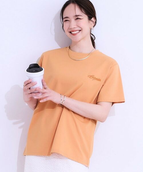SHOO・LA・RUE/シューラルー 【S-LL/ひんやり/UV】汗をかいても気になりにくい グラフィックTシャツ オレンジ(366) 02(M) SHOO・LA・RUE/シューラルー 【S-LL/ひんやり/UV】汗をかいても気になりにくい グラフィックTシャツ オレンジ(366) 02(M)