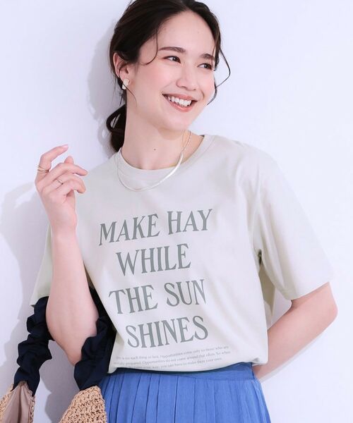 SHOO・LA・RUE/シューラルー 【S-LL/ひんやり/UV】汗をかいても気になりにくい グラフィックTシャツ ライトグレー(211) 01(S) SHOO・LA・RUE/シューラルー 【S-LL/ひんやり/UV】汗をかいても気になりにくい グラフィックTシャツ ライトグレー(211) 01(S)