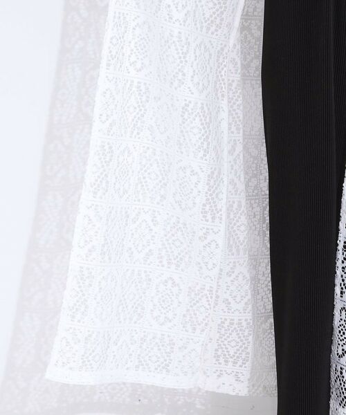 SHOO・LA・RUE / シューラルー ベスト | 【S-LL】羽織るだけでサマ見え レース風の柄が華やかなロングジレ | 詳細15