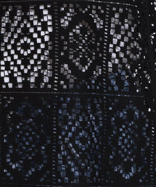 SHOO・LA・RUE / シューラルー ベスト | 【S-LL】羽織るだけでサマ見え レース風の柄が華やかなロングジレ | 詳細8