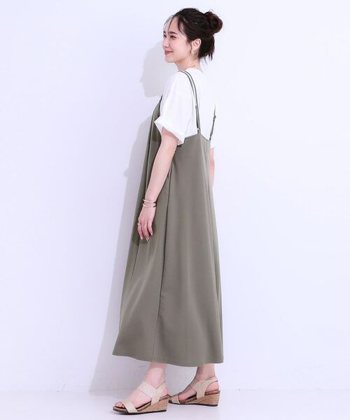 セール】 女性らしさ溢れる フレアキャミワンピース （ロング