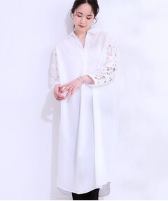 SHOO・LA・RUE / シューラルー ミニ丈・ひざ丈ワンピース | お袖レースが上品な シャツワンピース