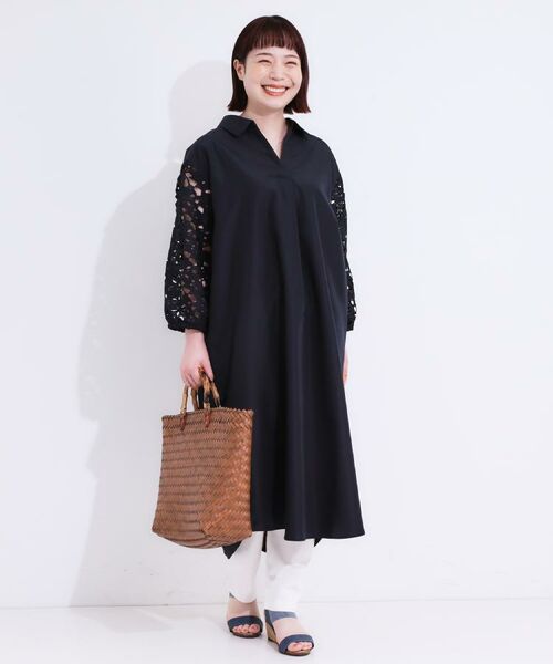 SHOO・LA・RUE / シューラルー ミニ丈・ひざ丈ワンピース | お袖レースが上品な シャツワンピース | 詳細15