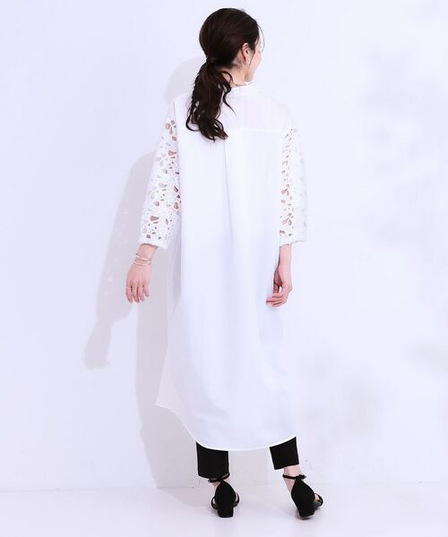 SHOO・LA・RUE / シューラルー ミニ丈・ひざ丈ワンピース | お袖レースが上品な シャツワンピース | 詳細3