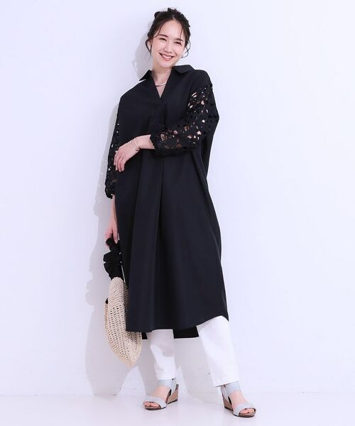 SHOO・LA・RUE / シューラルー ミニ丈・ひざ丈ワンピース | お袖レースが上品な シャツワンピース | 詳細5