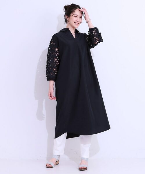 SHOO・LA・RUE / シューラルー ミニ丈・ひざ丈ワンピース | お袖レースが上品な シャツワンピース | 詳細6