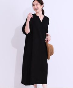 SHOO・LA・RUE / シューラルー ロング・マキシ丈ワンピース | 【S-LL/綿100%】上品さ漂う フラワージャカード 5分袖ワンピース