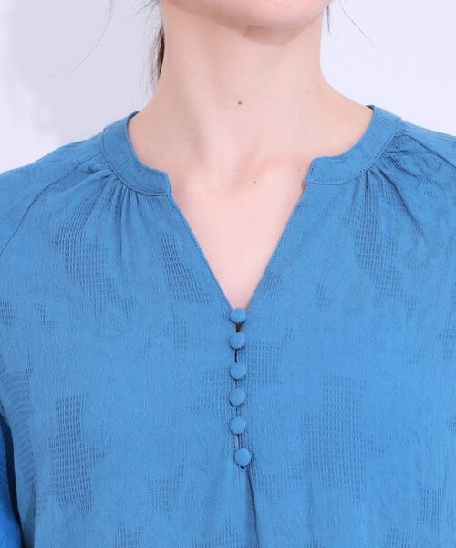 SHOO・LA・RUE / シューラルー ロング・マキシ丈ワンピース | 【S-LL/綿100%】上品さ漂う フラワージャカード 5分袖ワンピース | 詳細16