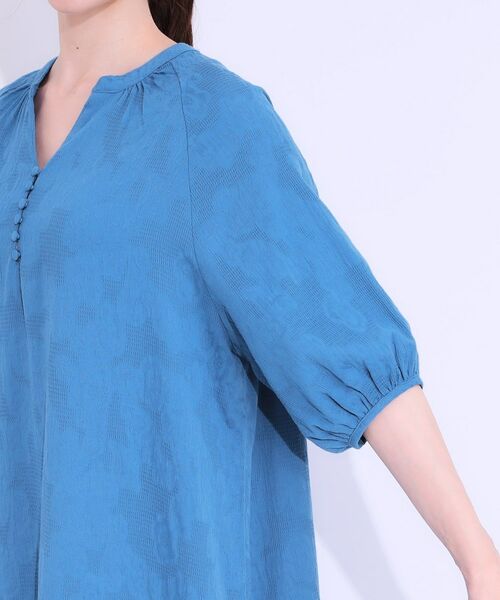 SHOO・LA・RUE / シューラルー ロング・マキシ丈ワンピース | 【S-LL/綿100%】上品さ漂う フラワージャカード 5分袖ワンピース | 詳細18