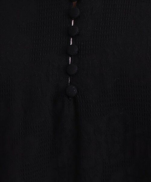 SHOO・LA・RUE / シューラルー ロング・マキシ丈ワンピース | 【S-LL/綿100%】上品さ漂う フラワージャカード 5分袖ワンピース | 詳細4