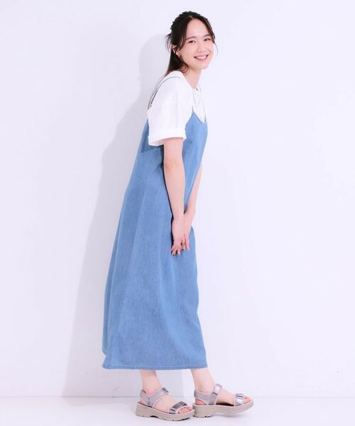 SHOO・LA・RUE / シューラルー ロング・マキシ丈ワンピース | 【S-LL】女性らしさ漂う ライトデニム Aラインキャミワンピース | 詳細10