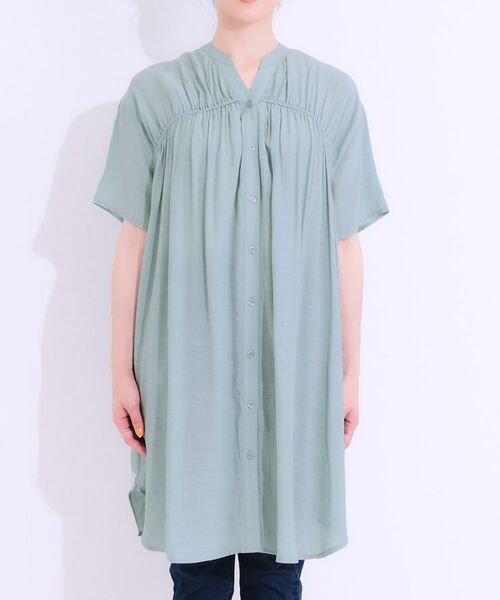 SHOO・LA・RUE / シューラルー チュニック | 【S-LL】シャーリングが目を惹く 羽織れるスラブチュニック | 詳細13