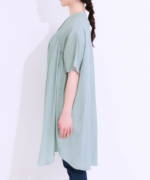 SHOO・LA・RUE / シューラルー チュニック | 【S-LL】シャーリングが目を惹く 羽織れるスラブチュニック | 詳細14