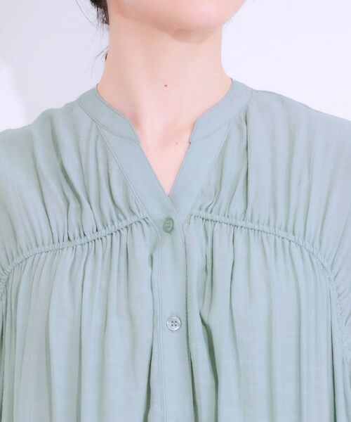 SHOO・LA・RUE / シューラルー チュニック | 【S-LL】シャーリングが目を惹く 羽織れるスラブチュニック | 詳細16