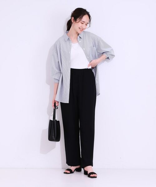 SHOO・LA・RUE / シューラルー パンツ | 【S-LL/ひんやり】楽してきれい見え ドビースラブ ストレートパンツ | 詳細3