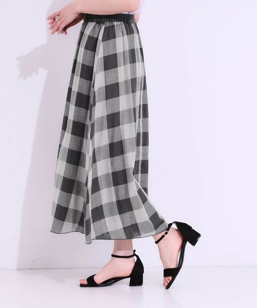SHOO・LA・RUE / シューラルー ロング・マキシ丈スカート | 柔らかタッチが心地よい ブロックチェック ガーゼスカート | 詳細10