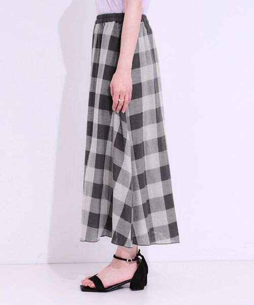SHOO・LA・RUE / シューラルー ロング・マキシ丈スカート | 柔らかタッチが心地よい ブロックチェック ガーゼスカート | 詳細14