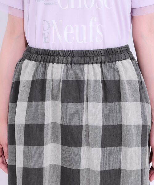 SHOO・LA・RUE / シューラルー ロング・マキシ丈スカート | 柔らかタッチが心地よい ブロックチェック ガーゼスカート | 詳細16