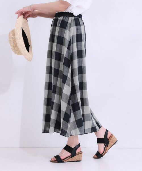 SHOO・LA・RUE / シューラルー ロング・マキシ丈スカート | 柔らかタッチが心地よい ブロックチェック ガーゼスカート | 詳細6