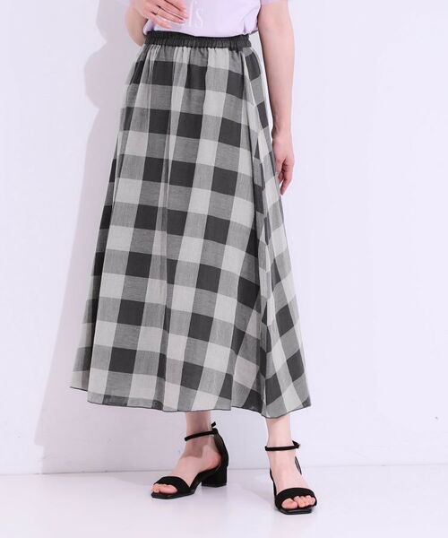 SHOO・LA・RUE / シューラルー ロング・マキシ丈スカート | 柔らかタッチが心地よい ブロックチェック ガーゼスカート | 詳細9