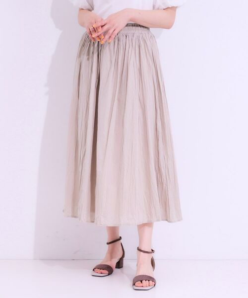 SHOO・LA・RUE / シューラルー ロング・マキシ丈スカート | ナチュラルなシワ加工が大人見え エアリーロングスカート | 詳細1