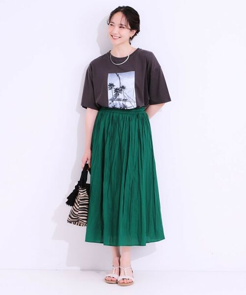 SHOO・LA・RUE / シューラルー ロング・マキシ丈スカート | ナチュラルなシワ加工が大人見え エアリーロングスカート | 詳細15