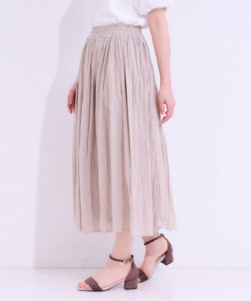 SHOO・LA・RUE / シューラルー ロング・マキシ丈スカート | ナチュラルなシワ加工が大人見え エアリーロングスカート | 詳細2