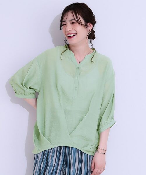 SHOO・LA・RUE / シューラルー シャツ・ブラウス | 【S-LL】インせず腰回りすっきり フロントタックブラウス | 詳細13