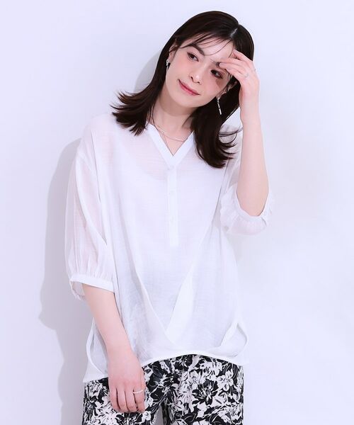 SHOO・LA・RUE / シューラルー シャツ・ブラウス | 【S-LL】インせず腰回りすっきり フロントタックブラウス | 詳細17