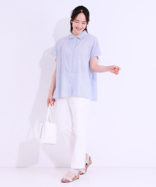 SHOO・LA・RUE / シューラルー シャツ・ブラウス | 【S-LL/ひんやり】後ろ姿も抜かりなく インせず着られる バックギャザーシャツ | 詳細15