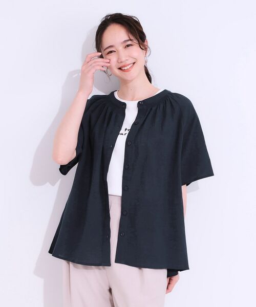 SHOO・LA・RUE / シューラルー シャツ・ブラウス | 体型カバーも叶う 大人上品なコットンボイルブラウス | 詳細1