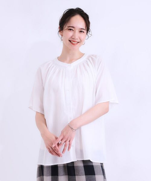 SHOO・LA・RUE / シューラルー シャツ・ブラウス | 体型カバーも叶う 大人上品なコットンボイルブラウス | 詳細5