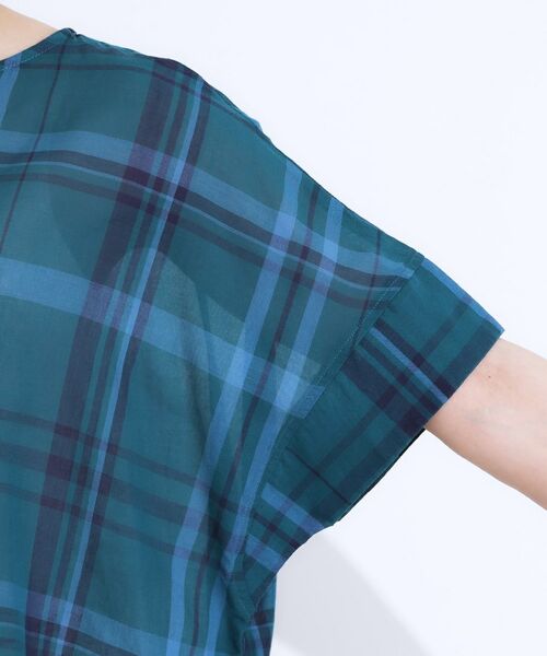 SHOO・LA・RUE / シューラルー シャツ・ブラウス | 【S-LL/体型カバー】インせず着られる ポンチョシルエット シアーチェックブラウス | 詳細16