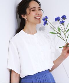 SHOO・LA・RUE / シューラルー シャツ・ブラウス | 【S-LL】さらりと大人上品 レース切替半袖ブラウス