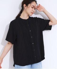 SHOO・LA・RUE / シューラルー シャツ・ブラウス | 【S-LL】さらりと大人上品 レース切替半袖ブラウス