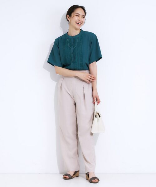 SHOO・LA・RUE / シューラルー シャツ・ブラウス | 【S-LL】さらりと大人上品 レース切替半袖ブラウス | 詳細11