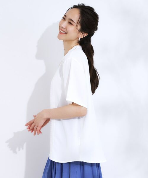 SHOO・LA・RUE / シューラルー シャツ・ブラウス | 【S-LL】さらりと大人上品 レース切替半袖ブラウス | 詳細2