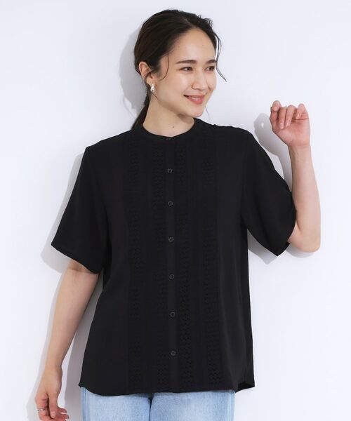 SHOO・LA・RUE / シューラルー シャツ・ブラウス | 【S-LL】さらりと大人上品 レース切替半袖ブラウス | 詳細5